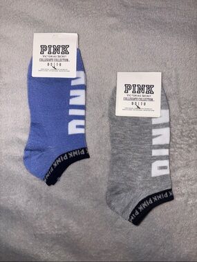 PINK Victoria's Secret Ankle Sock Duo in Blue and Gray